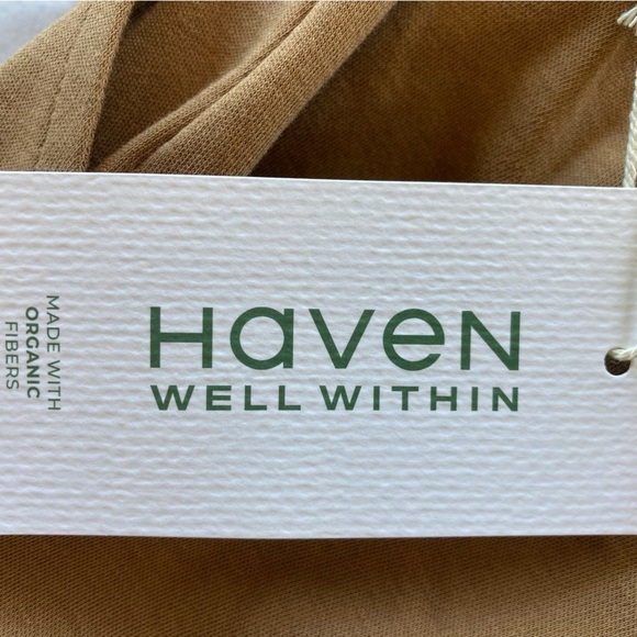 Talbots Haven 2pc Lounge Set Funnel Neck Pullover/Jogger Camel/White (Size XS) - Picture 3 of 9